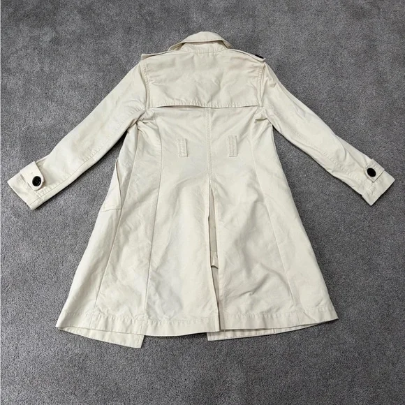 Gap Y2K Creme Trenchcoat 100 Cotton Size XS - Picture 2 of 8